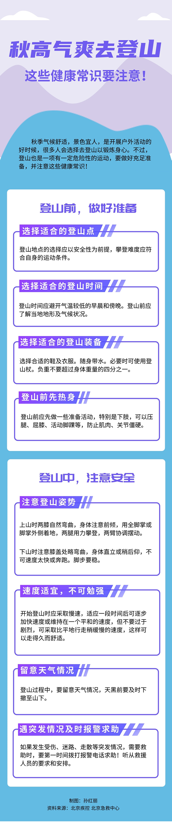 秋高氣爽去登山 這些健康常識(shí)要注意！