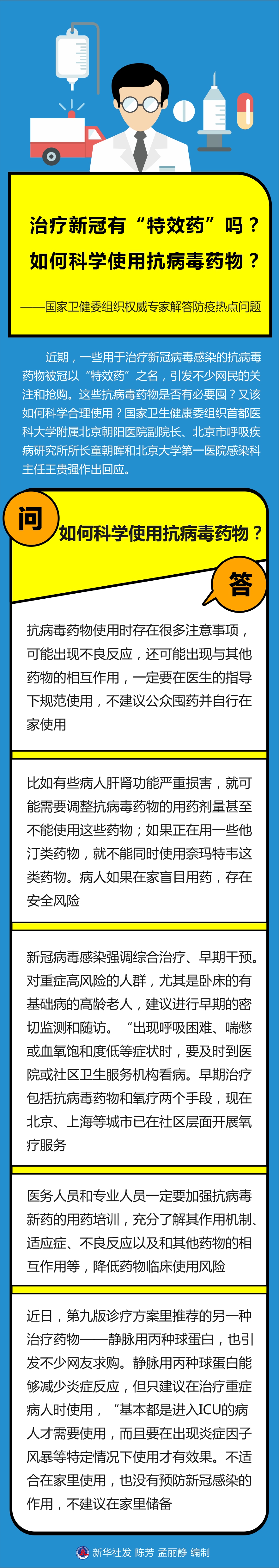 治療新冠有“特效藥”嗎？如何科學使用抗病毒藥物？——國家衛(wèi)健委組織權(quán)威專家解答防疫熱點問題