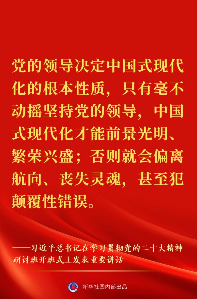 “正確理解和大力推進(jìn)中國式現(xiàn)代化”——習(xí)近平總書記在學(xué)習(xí)貫徹黨的二十大精神研討班開班式上重要講話金句來了！