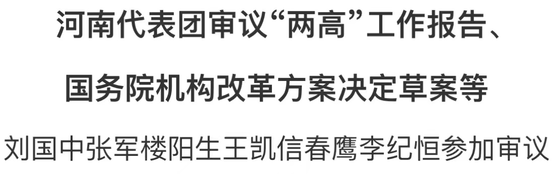 河南代表團審議“兩高”工作報告、國務(wù)院機構(gòu)改革方案決定草案等