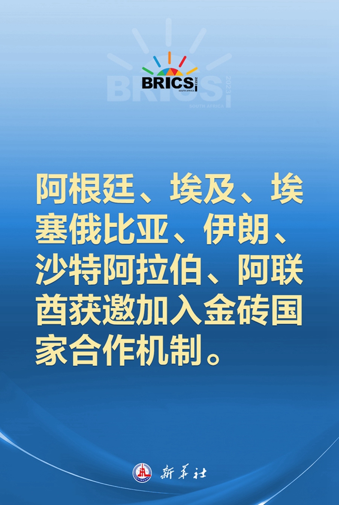 阿根廷、埃及、埃塞俄比亞、伊朗、沙特阿拉伯、阿聯(lián)酋獲邀加入金磚國(guó)家合作機(jī)制