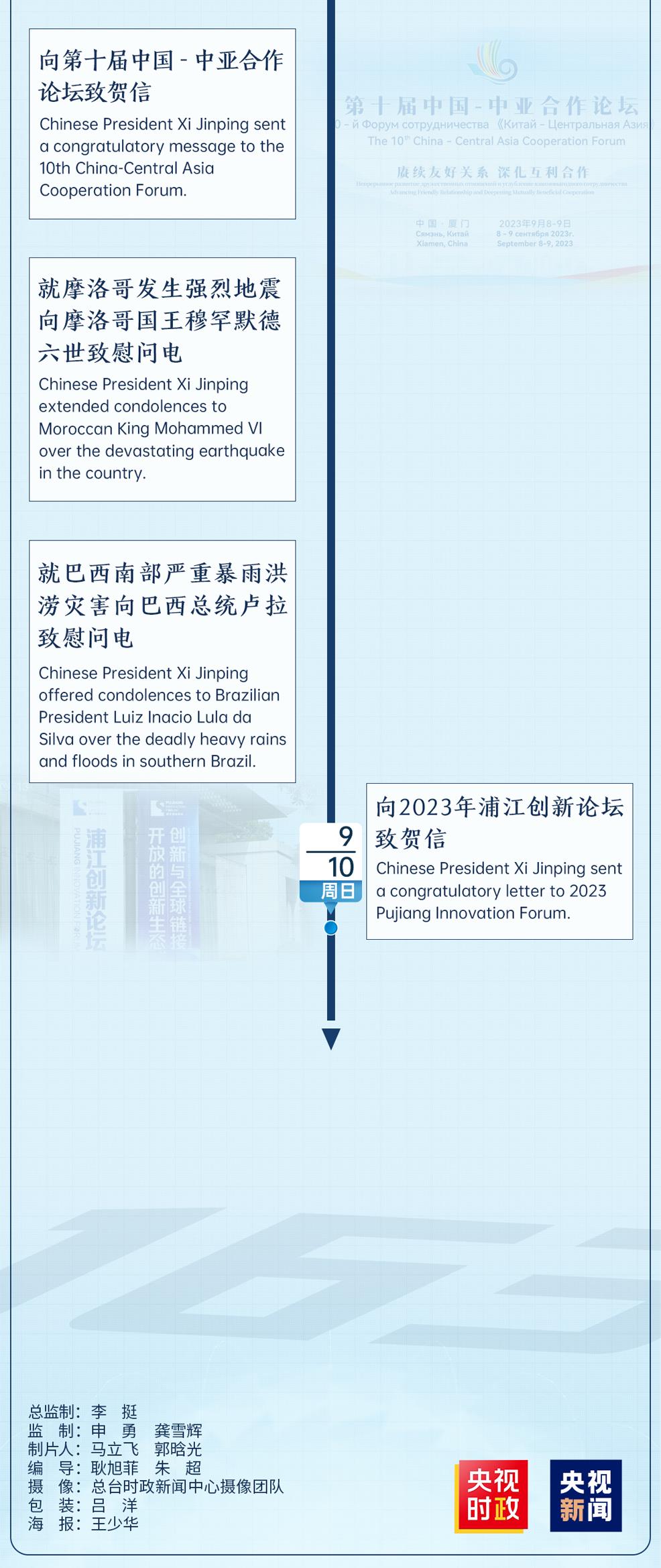 時政微周刊丨總書記的一周（9月4日—9月10日）