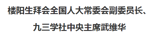 樓陽生拜會全國人大常委會副委員長、九三學(xué)社中央主席武維華