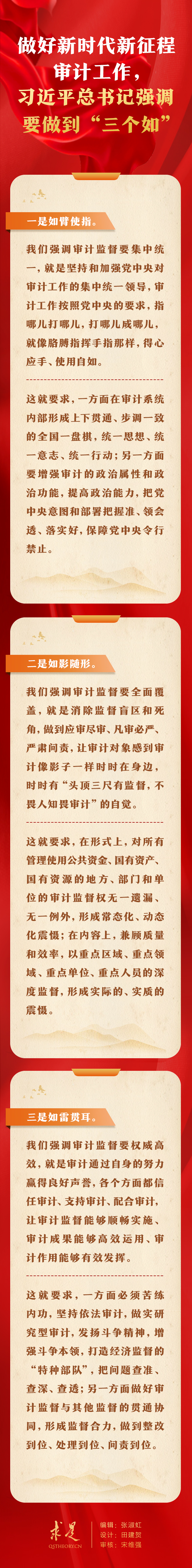 做好新時(shí)代新征程審計(jì)工作，習(xí)近平總書記強(qiáng)調(diào)要做到“三個(gè)如”