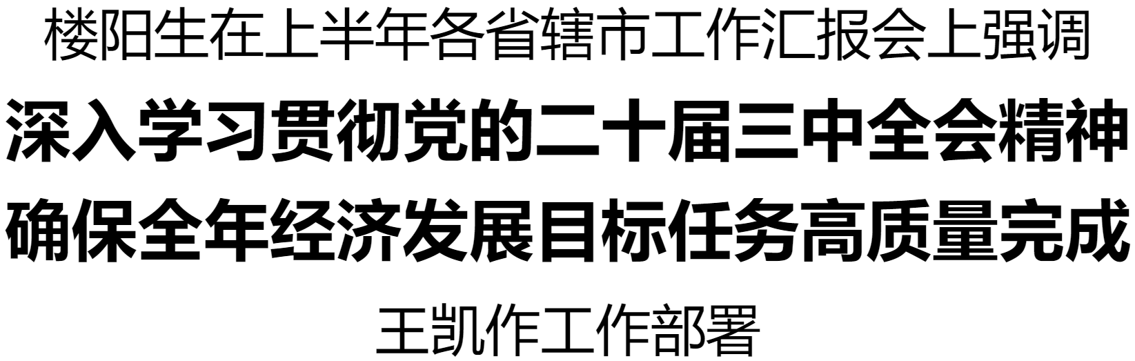 樓陽生主持召開上半年各省轄市工作匯報(bào)會